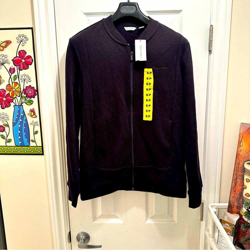 NWT Calvin Klein zip up bomber jacket, size Small